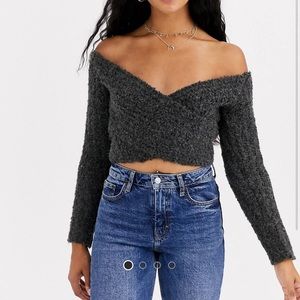 ASOS DESIGN Boucle Wrap Sweater